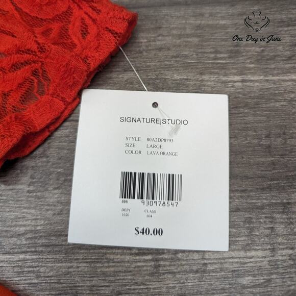 Signature Studio Floral Lace Layered Top Size L - Picture 2 of 5